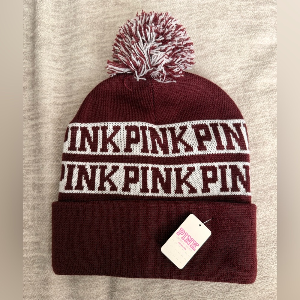PINK Victoria's Secret Maroon Beanie